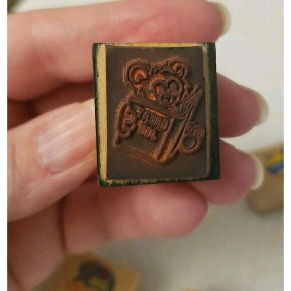 Noteworthy RUBBER STAMPS Lot of 4 Teacher Classroom Rubber Stamps Wood Mounted - Picture 8 of 9
